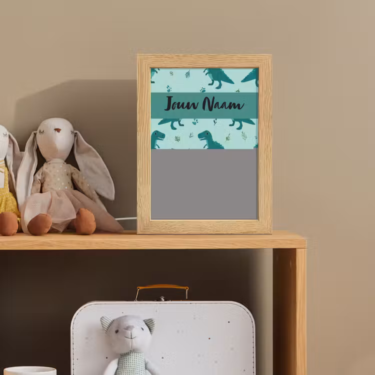 Dinosaurus - Blauw - Bladeren - Voetafdrukken Light Box met kabel (Kinderlampje) klein -sfeer2_kind