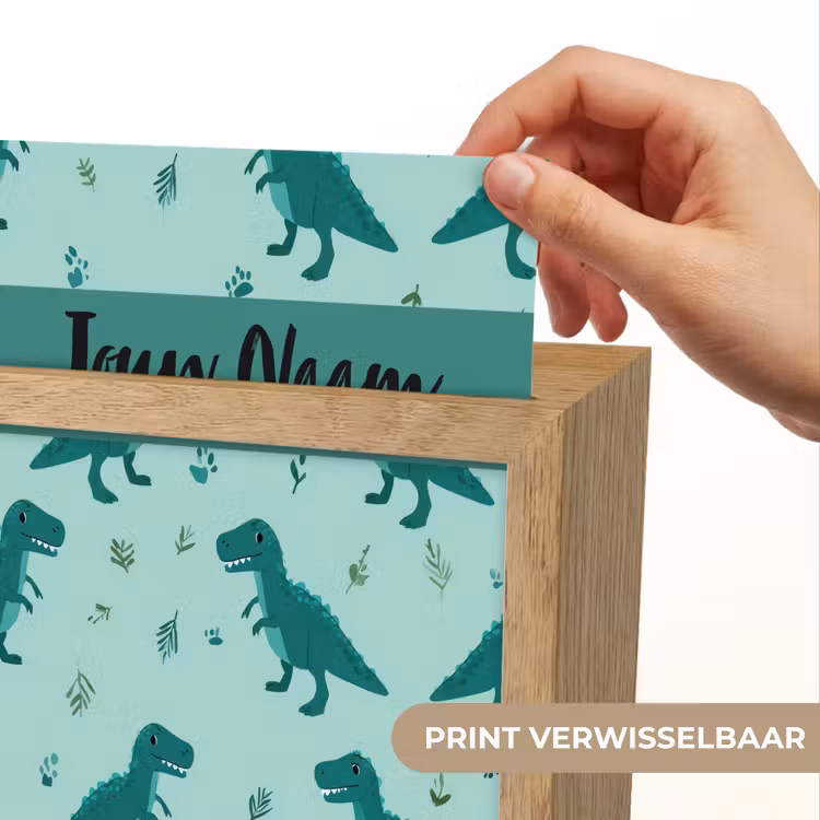 Dinosaurus - Blauw - Bladeren - Voetafdrukken Light Box met kabel (Kinderlampje) klein -USP_websiteprintNL