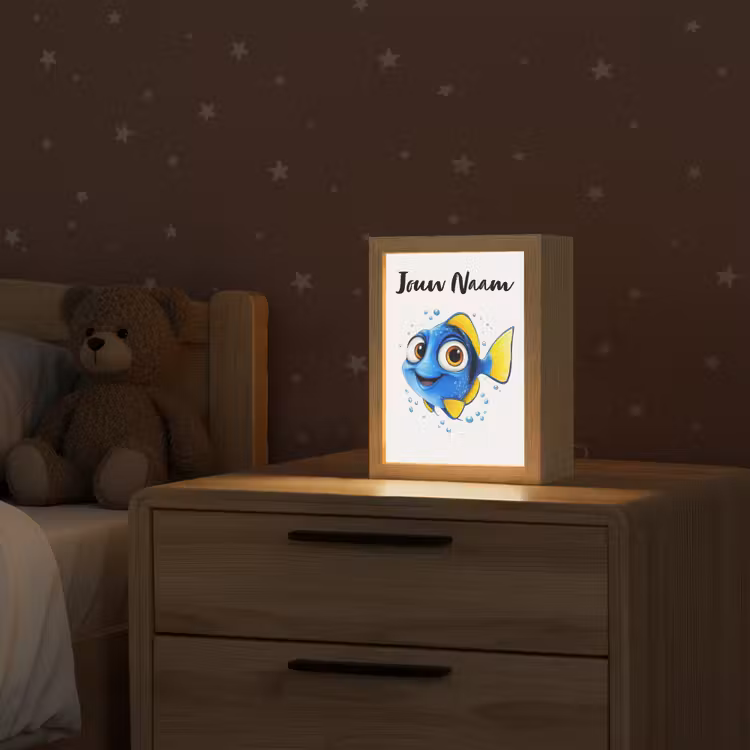Doktersvis - Blauw - Vis - Spetters Light Box met kabel (Kinderlampje) klein -sfeer1_kind