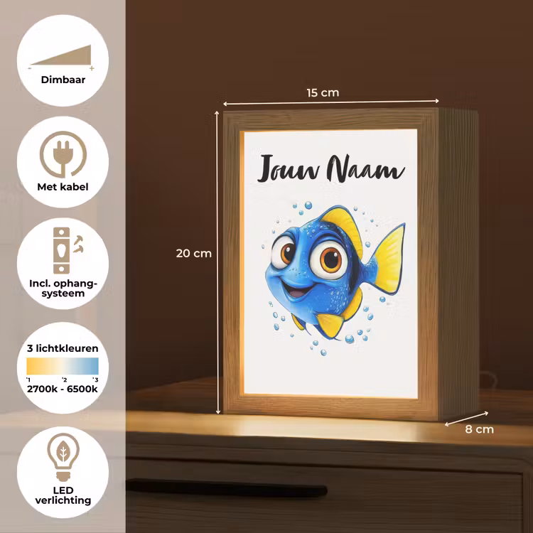 Doktersvis - Blauw - Vis - Spetters Light Box met kabel (Kinderlampje) klein -USP_NL