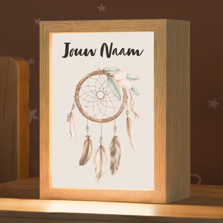 Dromenvanger - Bohemian - Boho - Pastel kleuren Light Box met kabel (Kinderlampje) klein -zzz_3d_website