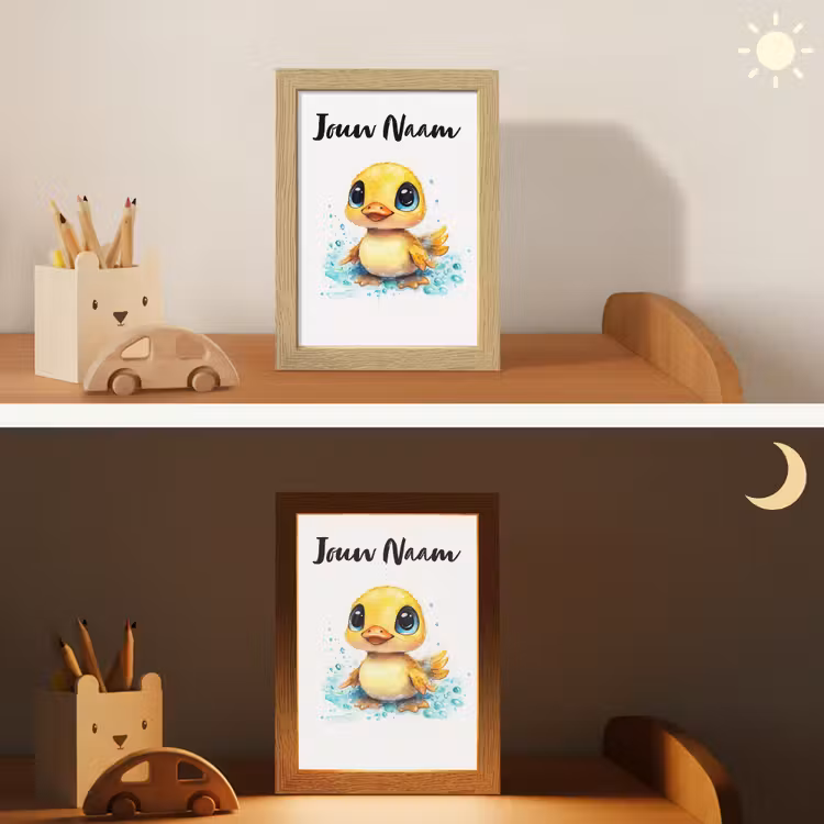 Eendje - Badeend - Geel Light Box met kabel (Kinderlampje) klein -sfeer3_kind