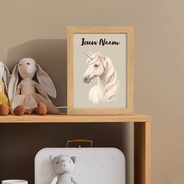 Eenhoorn - Manen - Golven - Wit Light Box met kabel (Kinderlampje) klein -sfeer2_kind