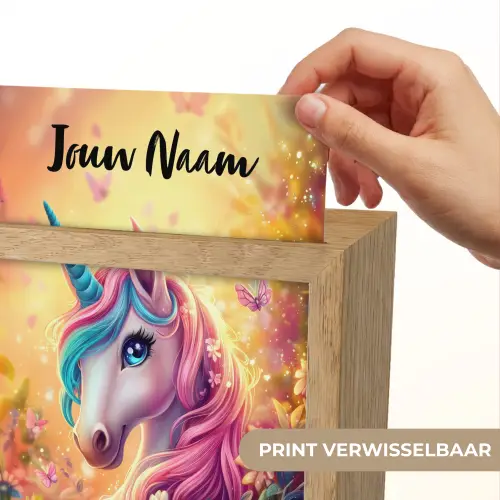 Eenhoorn - Roze - Kleurrijk - Sprookjesbos Light Box met kabel (Kinderlampje) klein -USP_websiteprintNL
