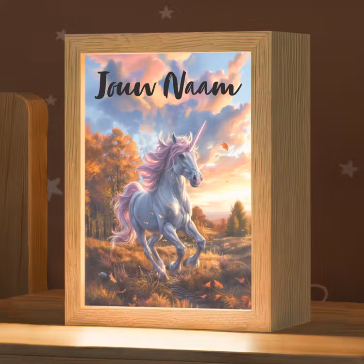 Eenhoorn - Sprookjes dier - Natuur - Meisjes Light Box met kabel (Kinderlampje) klein -zzz_3d_website