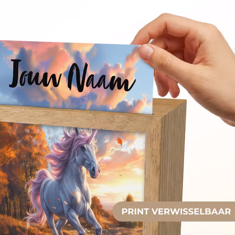 Eenhoorn - Sprookjes dier - Natuur - Meisjes Light Box met kabel (Kinderlampje) klein -USP_websiteprintNL