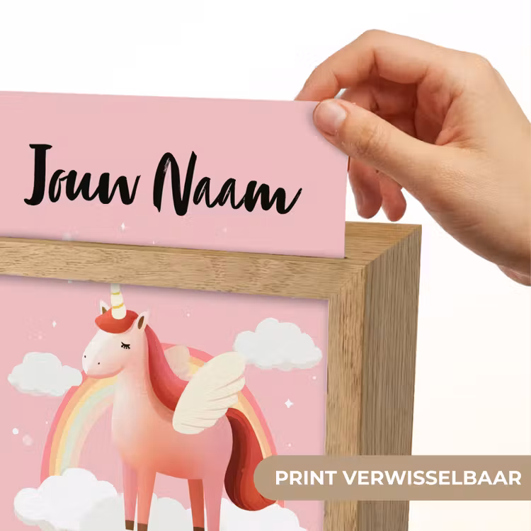 Eenhoorn - Vleugels - Roze - Regenboog Light Box met kabel (Kinderlampje) klein -USP_websiteprintNL