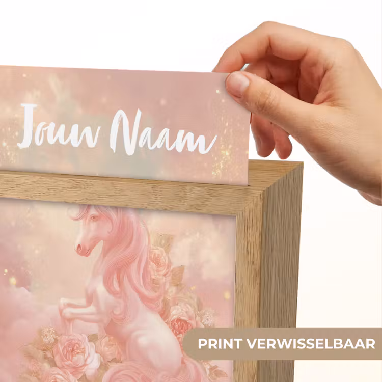 Eenhoorn - Wolken - Roze Light Box met kabel (Kinderlampje) klein -USP_websiteprintNL