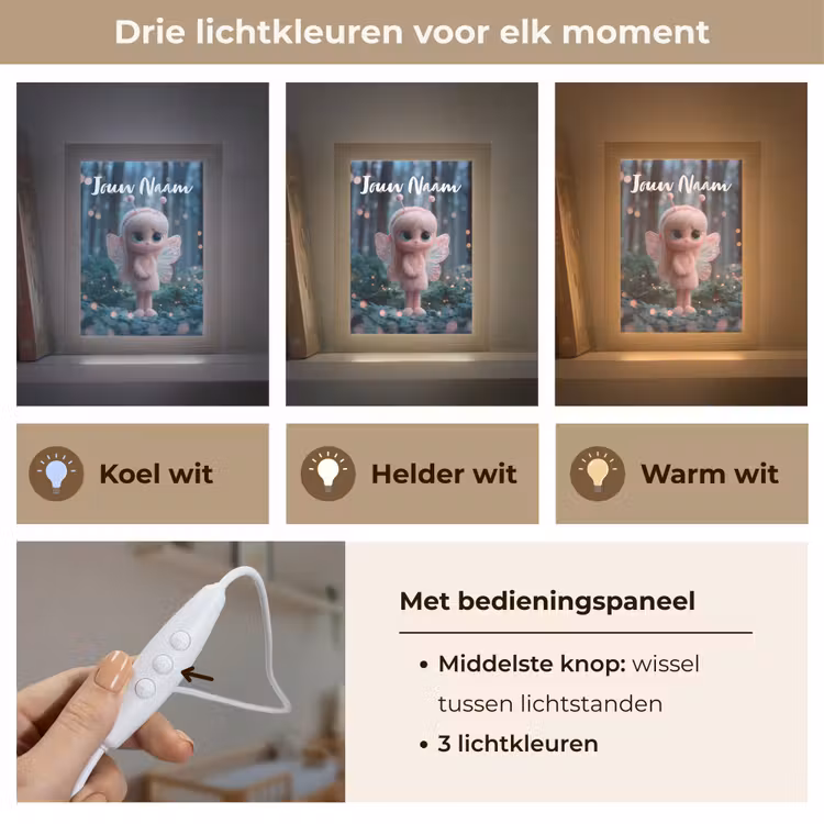Fairy - Bos - Glitters Light Box met kabel (Kinderlampje) klein -USP_lichtkleurNL
