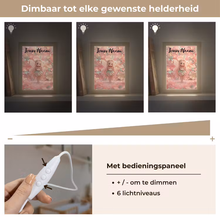 Fee - Bloemen - Roze Light Box met kabel (Kinderlampje) klein -USP_dimbaarNL