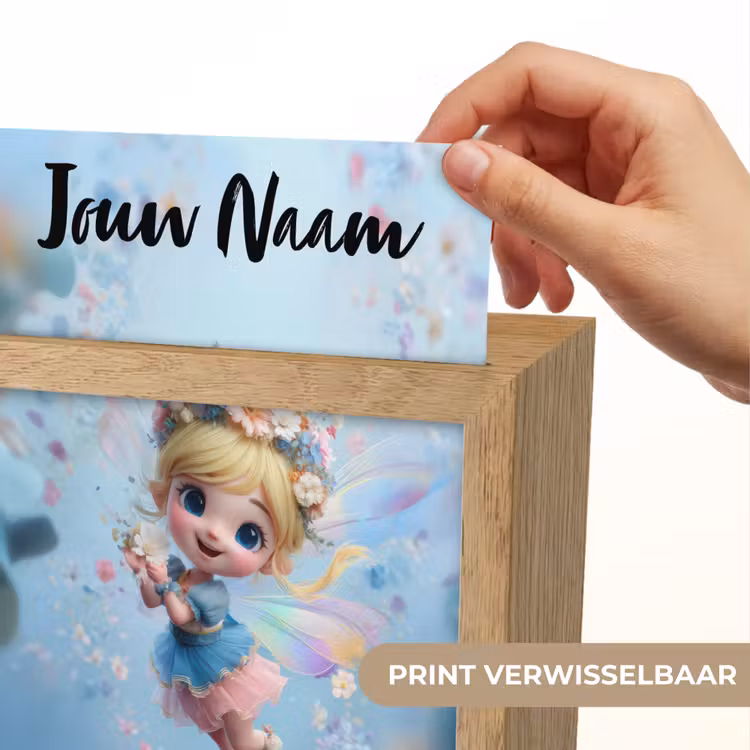 Fee - Bloemen - Sprookje - Blauw Light Box met kabel (Kinderlampje) klein -USP_websiteprintNL