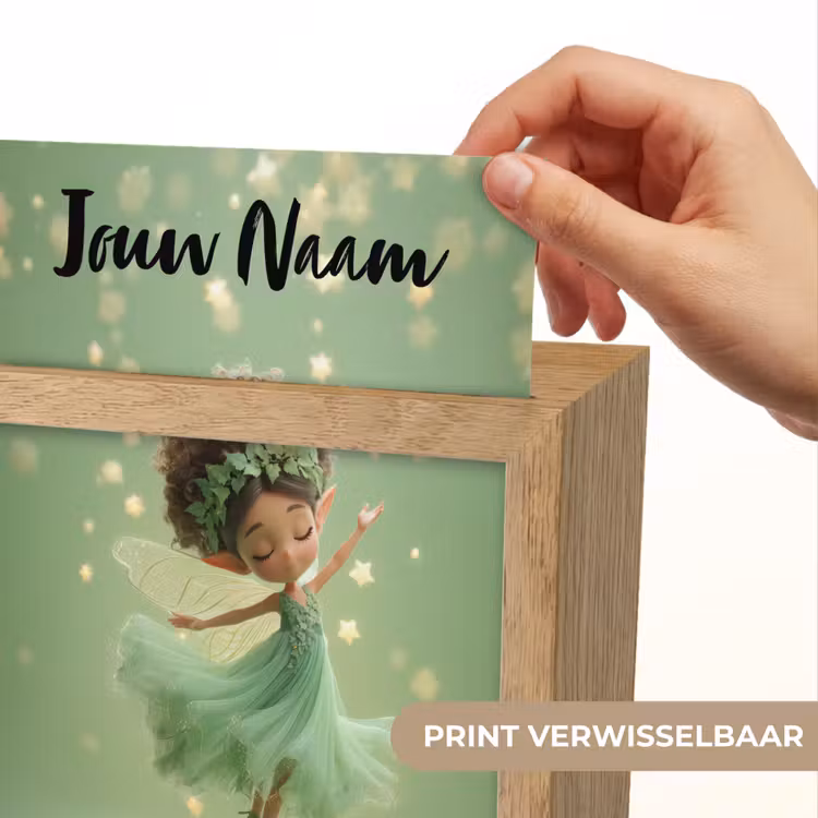 Fee - Groen - Sprookje - Sterren Light Box met kabel (Kinderlampje) klein -USP_websiteprintNL