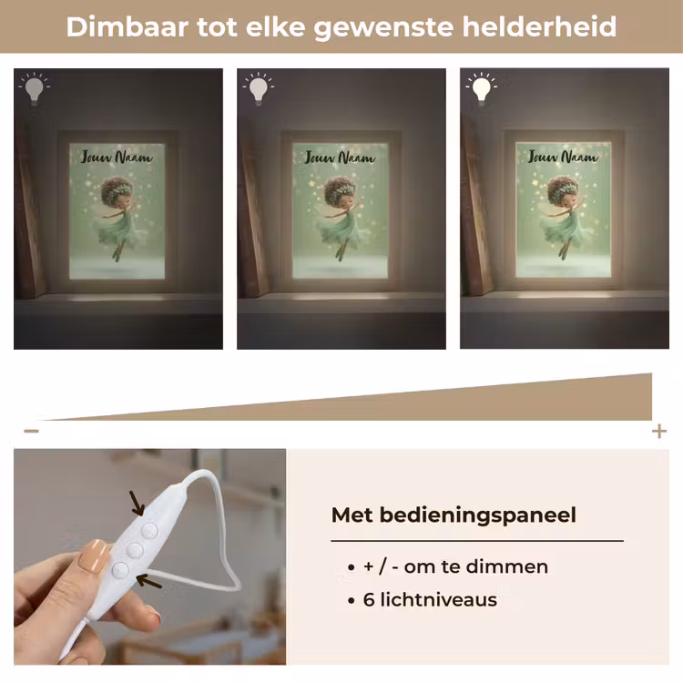 Fee - Groen - Sprookje - Sterren Light Box met kabel (Kinderlampje) klein -USP_dimbaarNL