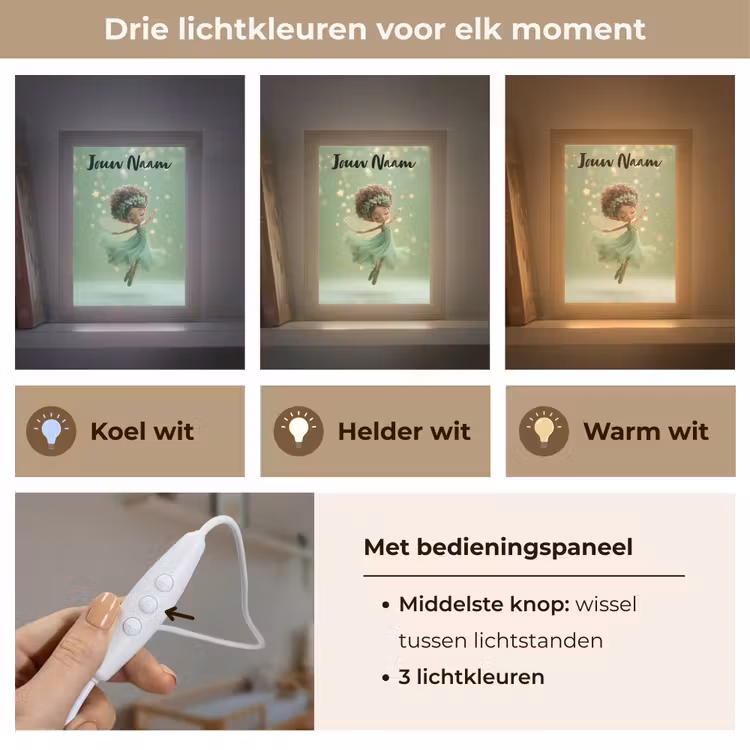 Fee - Groen - Sprookje - Sterren Light Box met kabel (Kinderlampje) klein -USP_lichtkleurNL