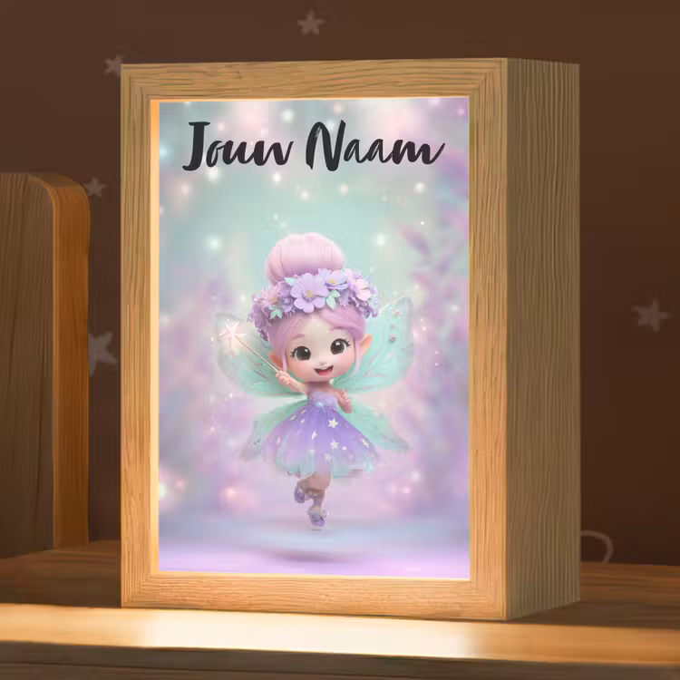 Fee - Paars - Sprookje Light Box met kabel (Kinderlampje) klein -zzz_3d_website