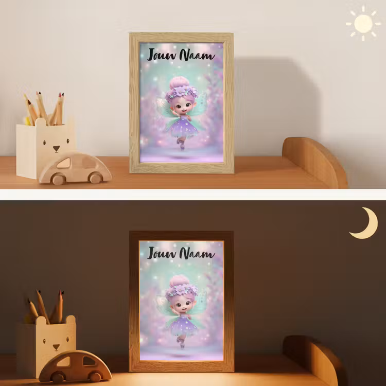 Fee - Paars - Sprookje Light Box met kabel (Kinderlampje) klein -sfeer3_kind