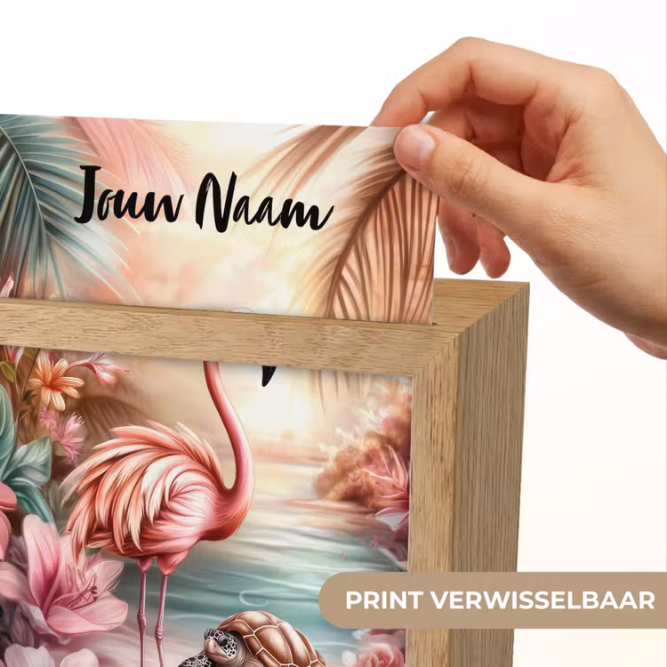 Flamingo - Schildpad - Roze Light Box met kabel (Kinderlampje) klein -USP_websiteprintNL
