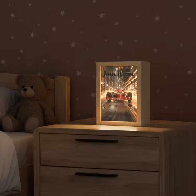 Formule 1 - Auto - Race - Goud - Jongens Light Box met kabel (Kinderlampje) klein -sfeer1_kind