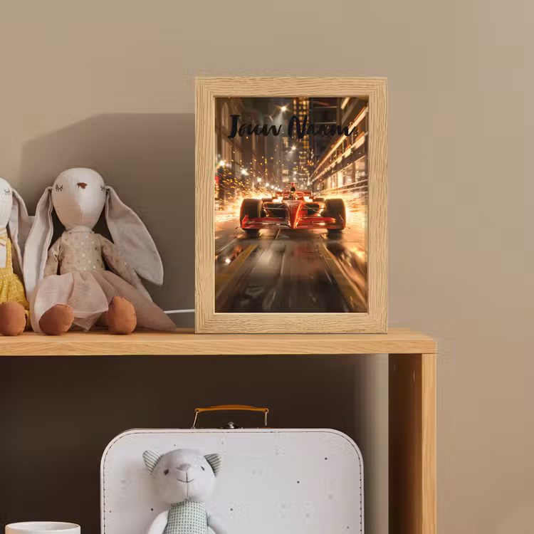 Formule 1 - Auto - Race - Goud - Jongens Light Box met kabel (Kinderlampje) klein -sfeer2_kind