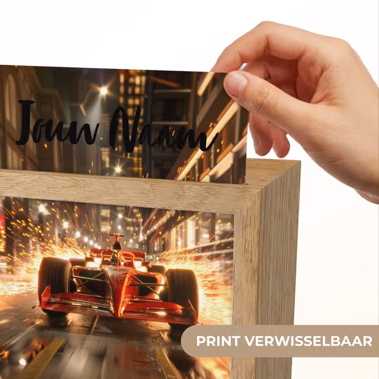 Formule 1 - Auto - Race - Goud - Jongens Light Box met kabel (Kinderlampje) klein -USP_websiteprintNL