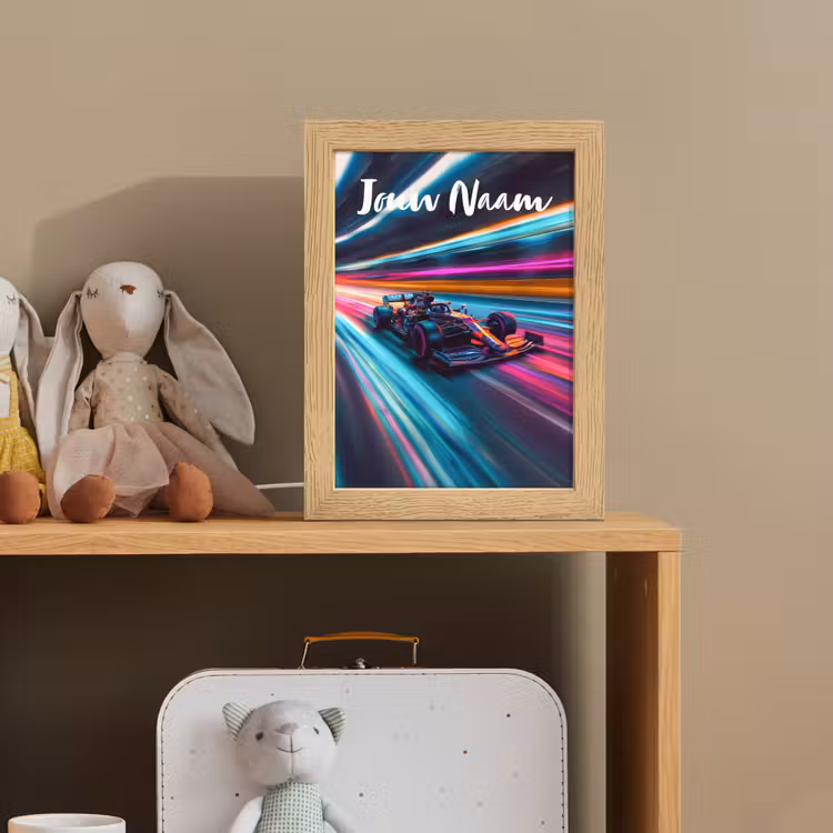 Formule 1 - Auto - Race - Jongens - Kleurrijk Light Box met kabel (Kinderlampje) klein -sfeer2_kind