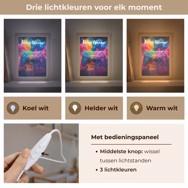 Game - Controller - Kleurrijk - Explosie Light Box met kabel (Kinderlampje) klein -USP_lichtkleurNL