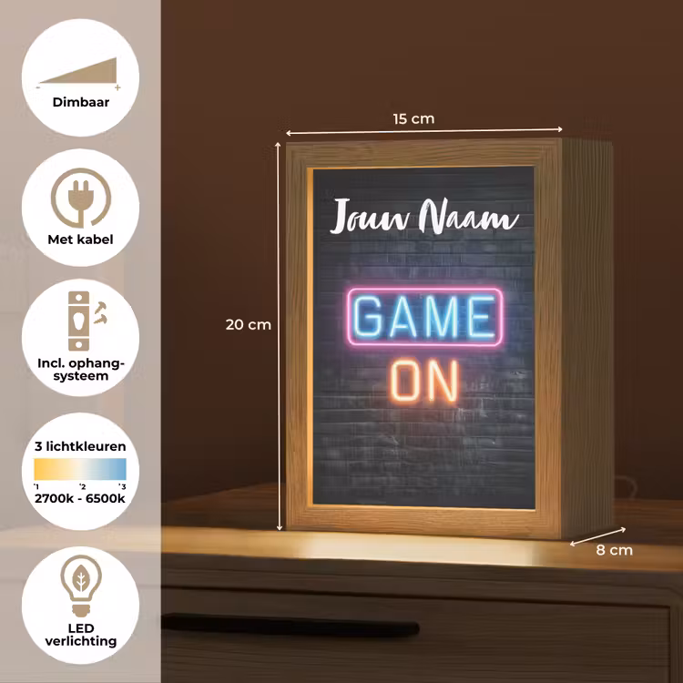 Game - Neon - Muur Light Box met kabel (Kinderlampje) klein -USP_NL