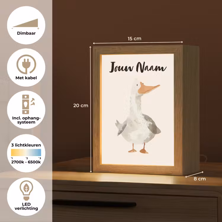Gans - Eend - Boerderij - Dieren Light Box met kabel (Kinderlampje) klein -USP_NL