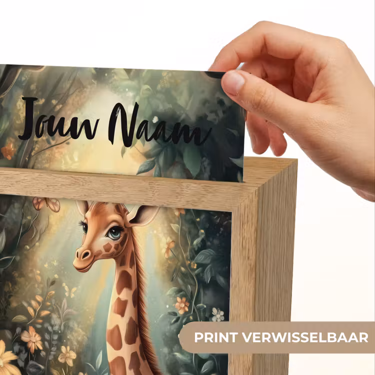Giraffe - Jungle - Bloemen Light Box met kabel (Kinderlampje) klein -USP_websiteprintNL