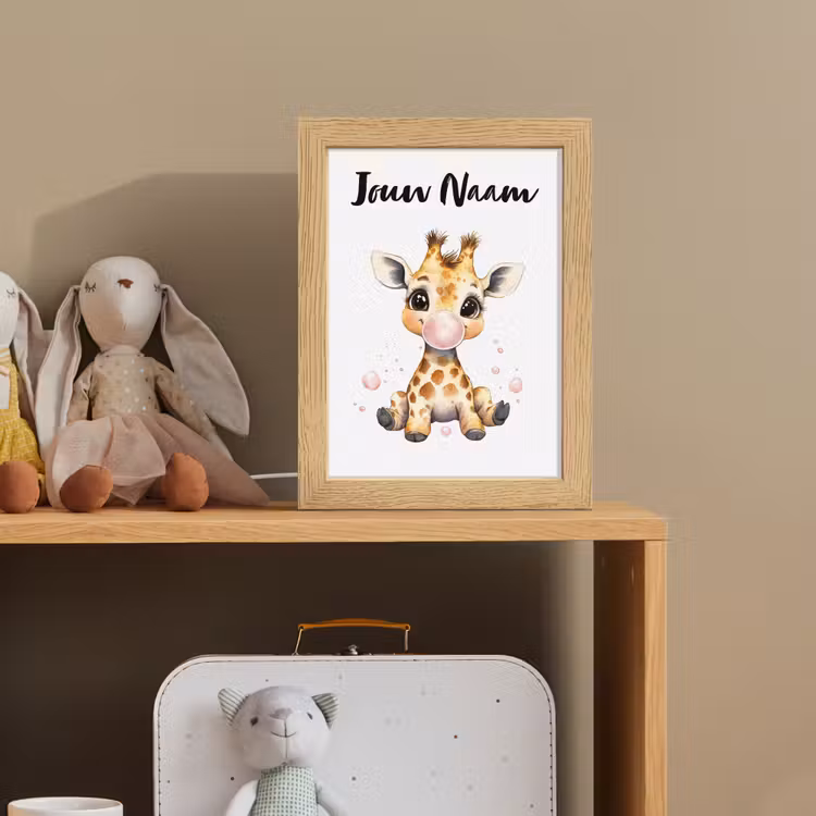 Giraffe - Roze - Kauwgom Light Box met kabel (Kinderlampje) klein -sfeer2_kind