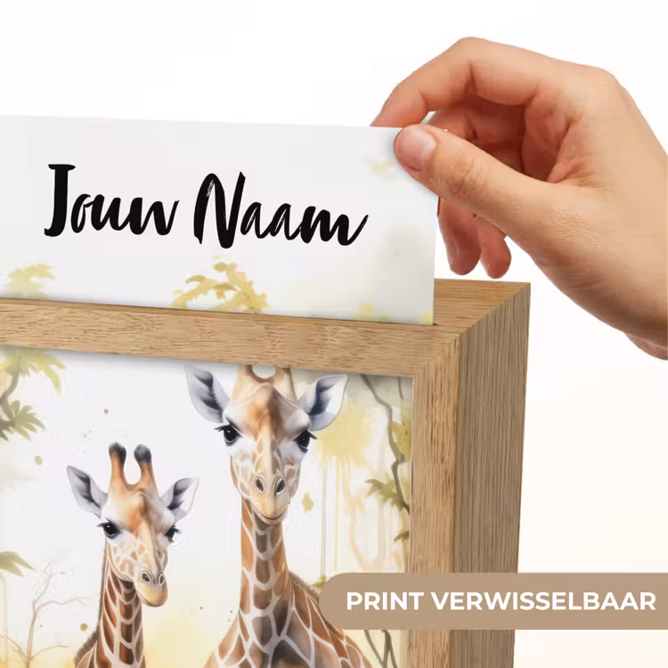 Giraffe - Wilde dieren - Natuur - Kinderen Light Box met kabel (Kinderlampje) klein -USP_websiteprintNL