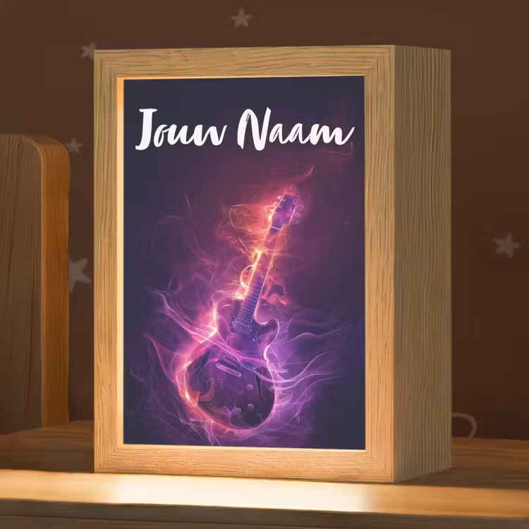Gitaar - Muziek - Rook - Paars Light Box met kabel (Kinderlampje) klein -zzz_3d_website