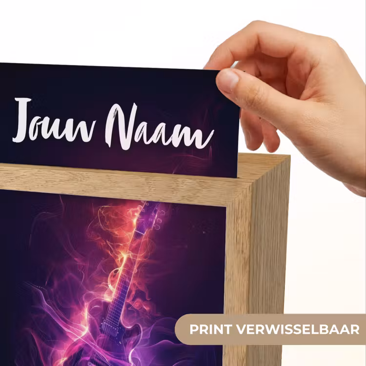 Gitaar - Muziek - Rook - Paars Light Box met kabel (Kinderlampje) klein -USP_websiteprintNL