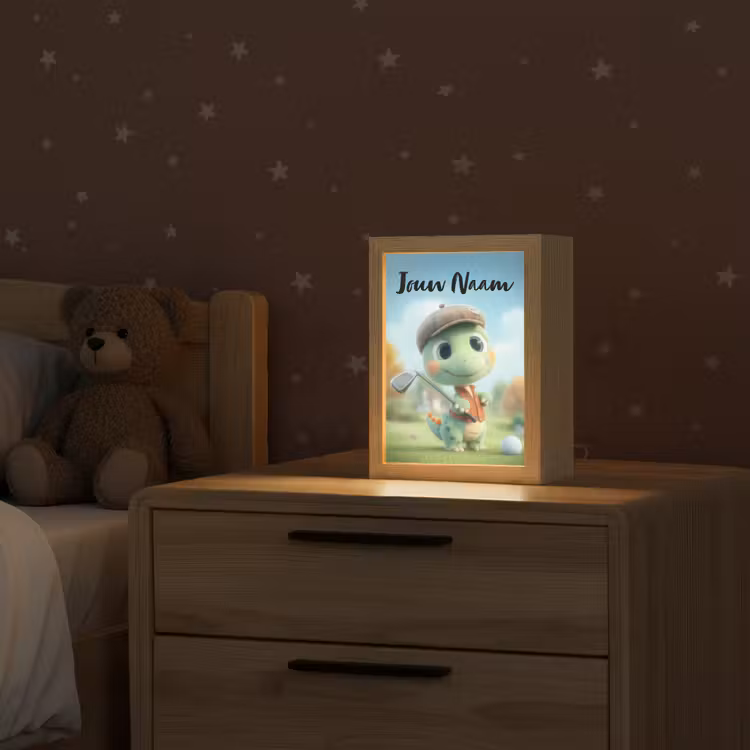 Golf - Dino - Groen Light Box met kabel (Kinderlampje) klein -sfeer1_kind