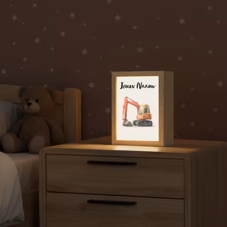 Graafmachine - Getekend - Oranje Light Box met kabel (Kinderlampje) klein -sfeer1_kind