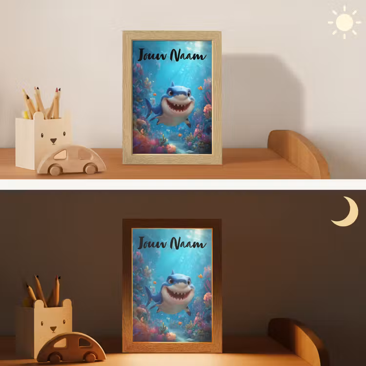 Haai - Onderwaterwereld - Oceaan Light Box met kabel (Kinderlampje) klein -sfeer3_kind
