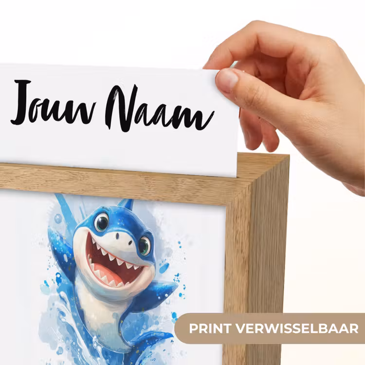 Haai - Water - Blauw Light Box met kabel (Kinderlampje) klein -USP_websiteprintNL