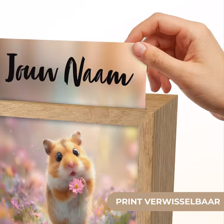 Hamster - Bloemen - Roze - Oranje Light Box met kabel (Kinderlampje) klein -USP_websiteprintNL