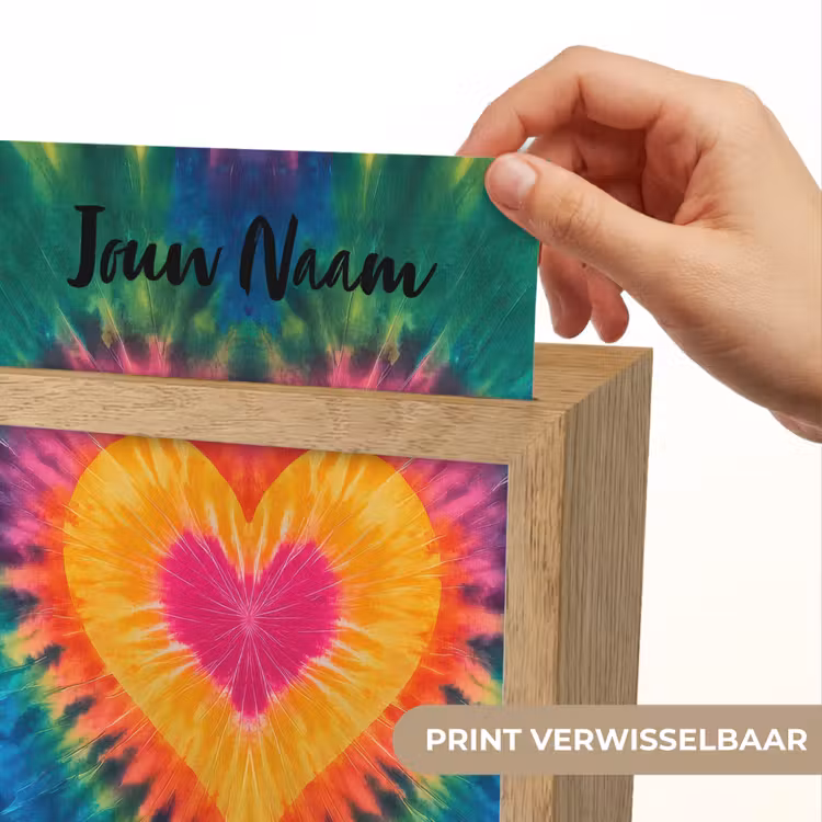 Hart - Kleurrijk - Regenboog - Tie Dye Light Box met kabel (Kinderlampje) klein -USP_websiteprintNL