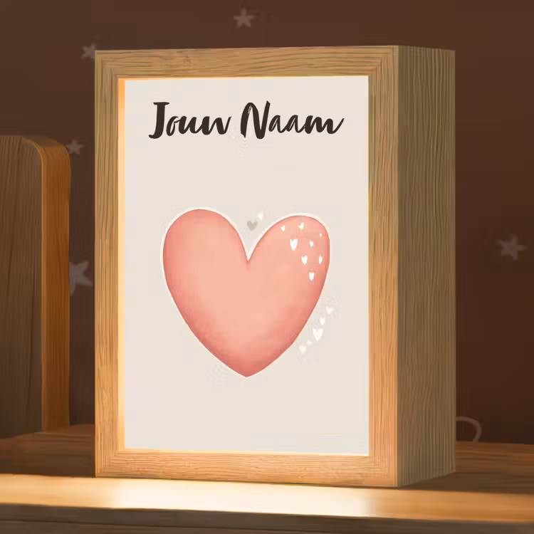 Hart - Rood - Minimalistisch Light Box met kabel (Kinderlampje) klein -zzz_3d_website