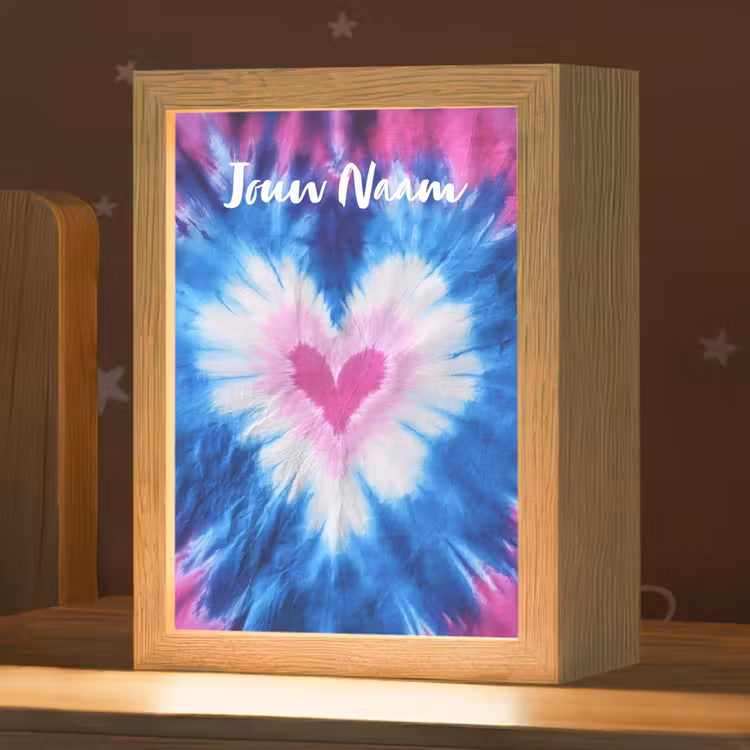 Hartje - Blauw - Tie Dye Light Box met kabel (Kinderlampje) klein -zzz_3d_website