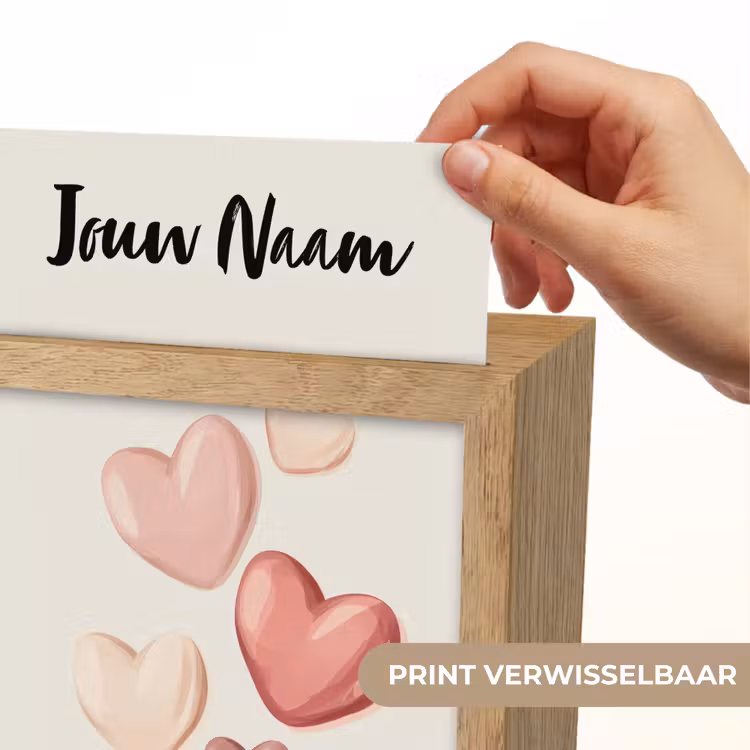 Hartjes - Roze - Minimalistisch - Illustratie Light Box met kabel (Kinderlampje) klein -USP_websiteprintNL