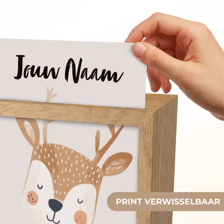 Hert - Bosdieren - Beige Light Box met kabel (Kinderlampje) klein -USP_websiteprintNL