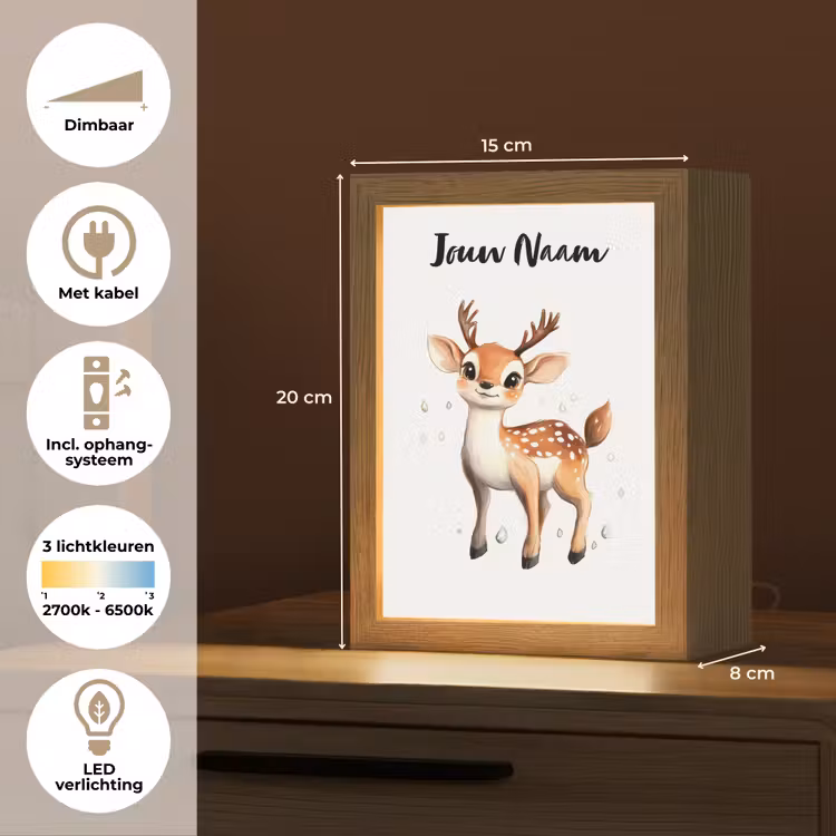 Hert - Dier - Bruin Light Box met kabel (Kinderlampje) klein -USP_NL