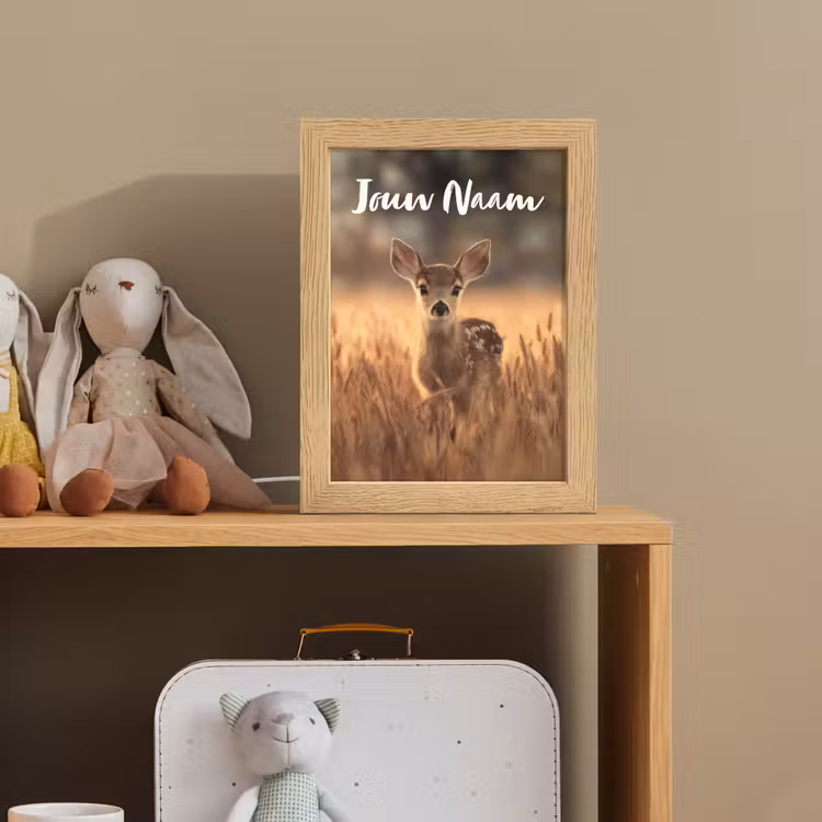 Hert - Graanveld - Bruin Light Box met kabel (Kinderlampje) klein -sfeer2_kind