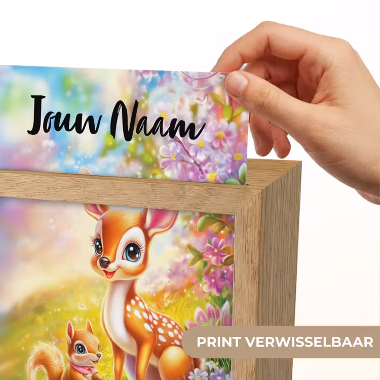 Hertje - Eekhoorn - Bloemenveld - Kleurrijk Light Box met kabel (Kinderlampje) klein -USP_websiteprintNL