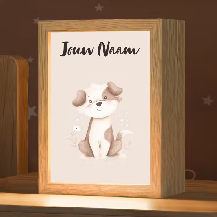 Hond - Gevlekt - Bruin Light Box met kabel (Kinderlampje) klein -zzz_3d_website