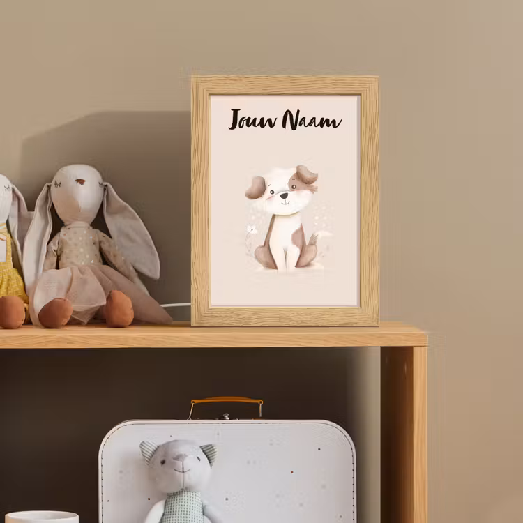 Hond - Gevlekt - Bruin Light Box met kabel (Kinderlampje) klein -sfeer2_kind