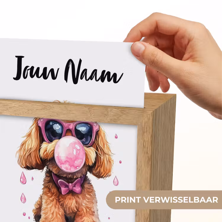 Hond - Roze - Kauwgom Light Box met kabel (Kinderlampje) klein -USP_websiteprintNL