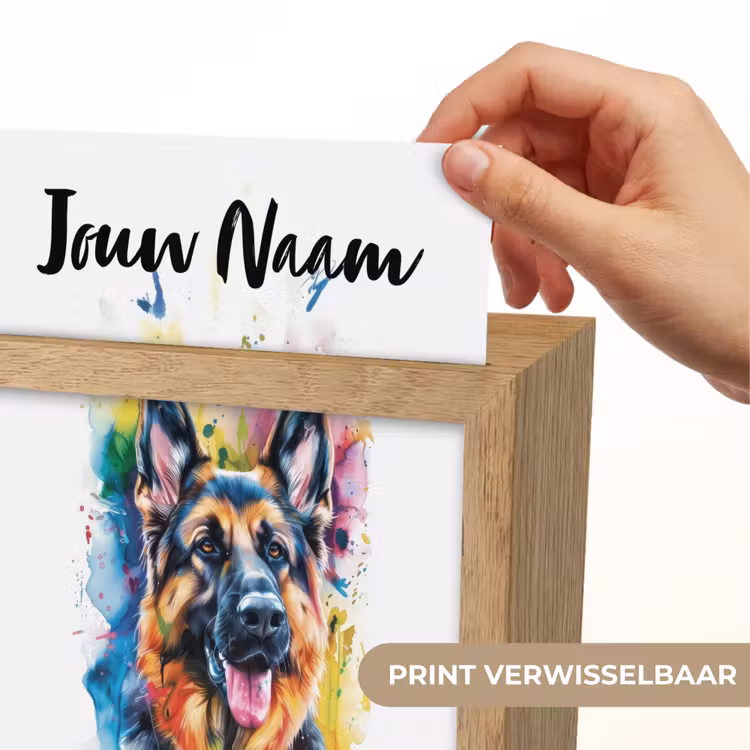 Hond - Verf - Dieren - Kleurrijk - Duitse Herder Light Box met kabel (Kinderlampje) klein -USP_websiteprintNL